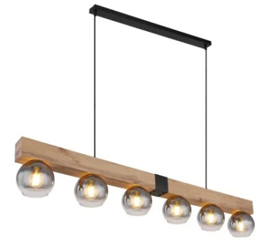 ALICEpendant lamp metal grey, 6x E27