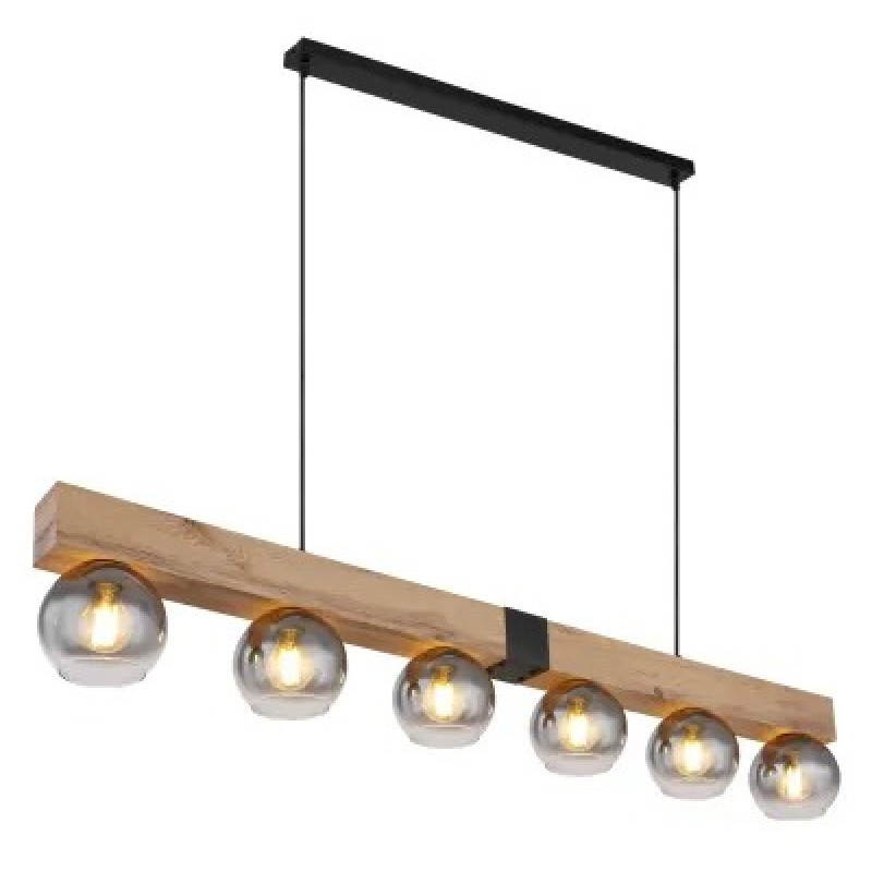 ALICEpendant lamp metal grey, 6x E27