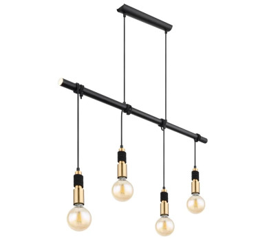 ALEXIUSpendant lamp metal black matt, 4x E27