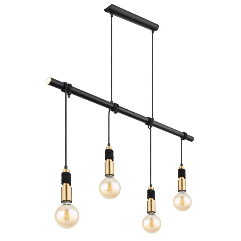 ALEXIUSpendant lamp metal black matt, 4x E27