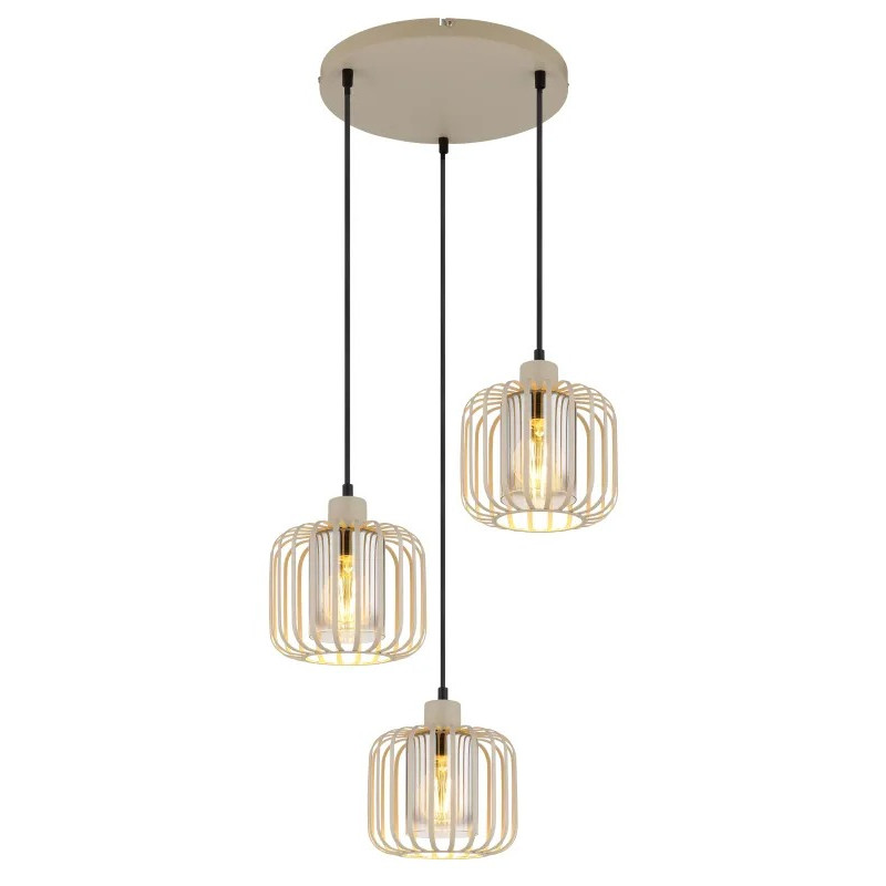 ALFRED pendant lamp metal sand colored matt, 3x E27