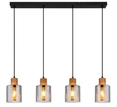 ALEIDISpendant lamp metal black matt, 4x E27