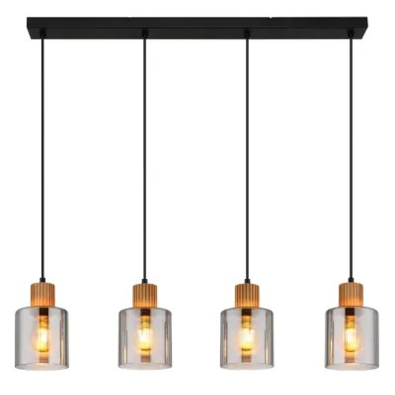 ALEIDISpendant lamp metal black matt, 4x E27
