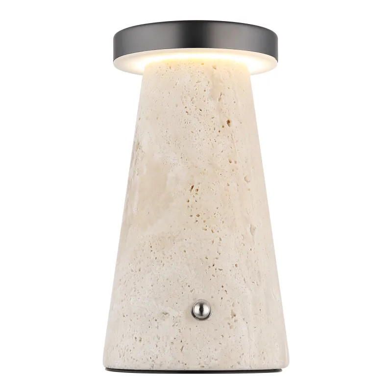 ADINA table lamp travertine stone grey, LED