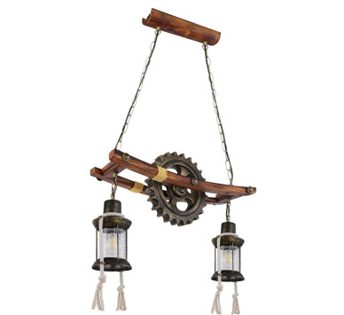 ABELLApendant lamp metal brass-coloured, 2x E27