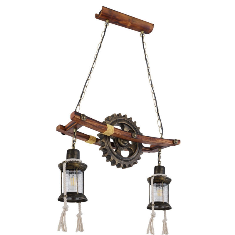 ABELLApendant lamp metal brass-coloured, 2x E27
