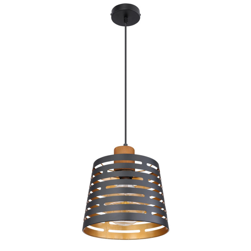 ABLONApendant lamp metal black matt, 1x E27