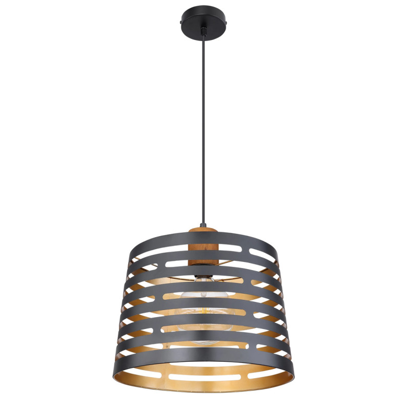 ABLONApendant lamp metal black matt, 1x E27