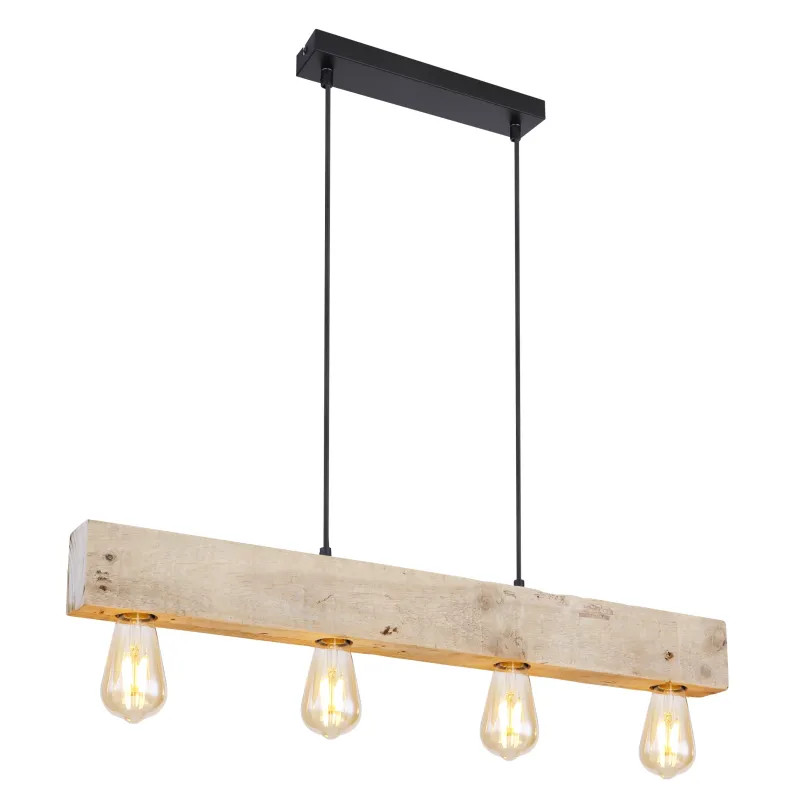 ADALIEpendant lamp metal black matt, 4x E27