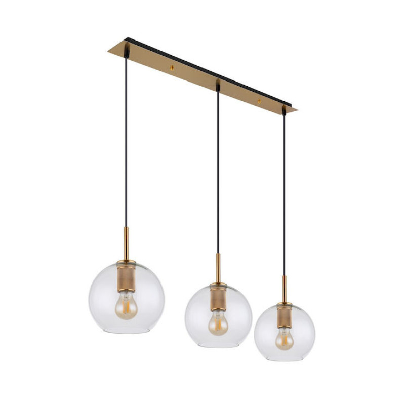 ADARApendant lamp metal brass-coloured, 3x E27