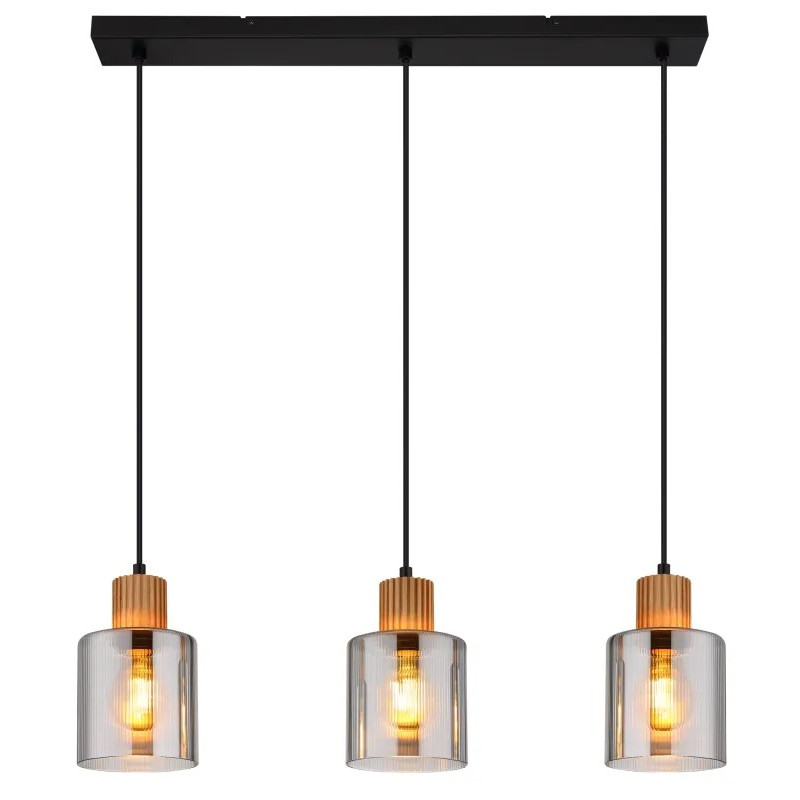 ALEIDISpendant lamp metal black matt, 3x E27