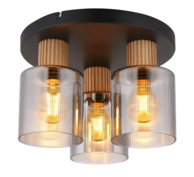 ALEIDISceiling light metal black matt, 3x E27