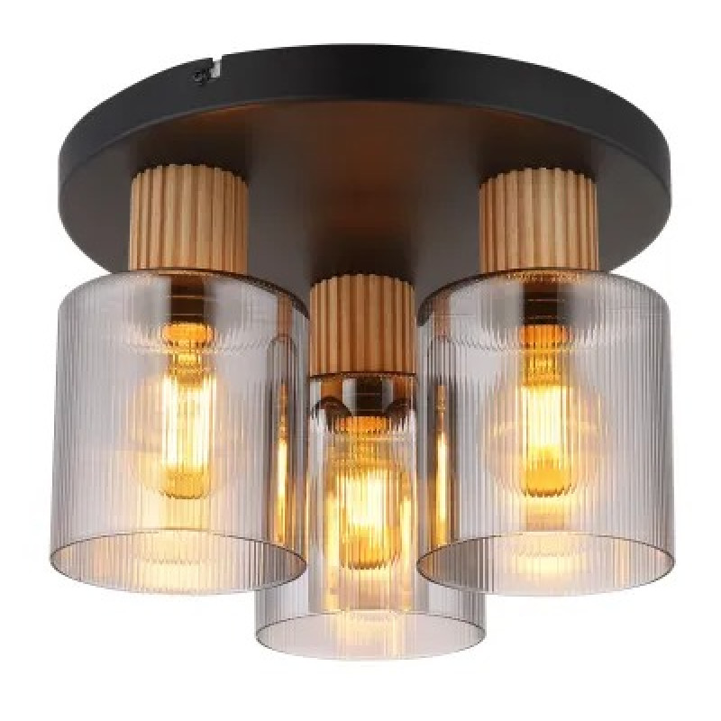 ALEIDISceiling light metal black matt, 3x E27