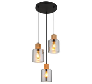 ALEIDISpendant lamp metal black matt, 3x E27