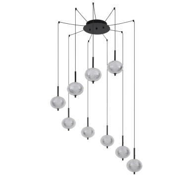 AIDApendant lamp metal black matt, LED