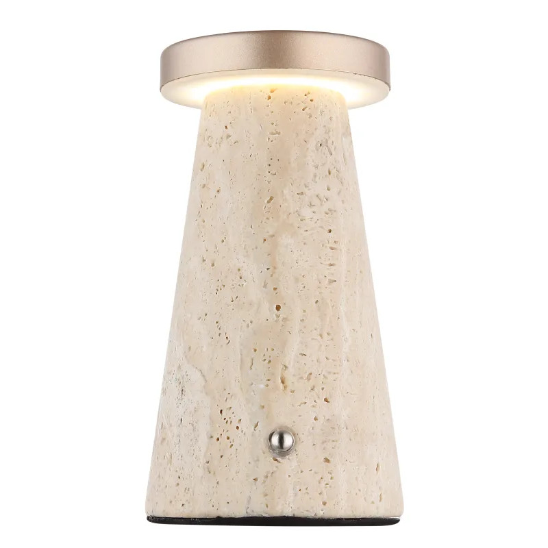 ADINA table lamp travertine stone grey, LED