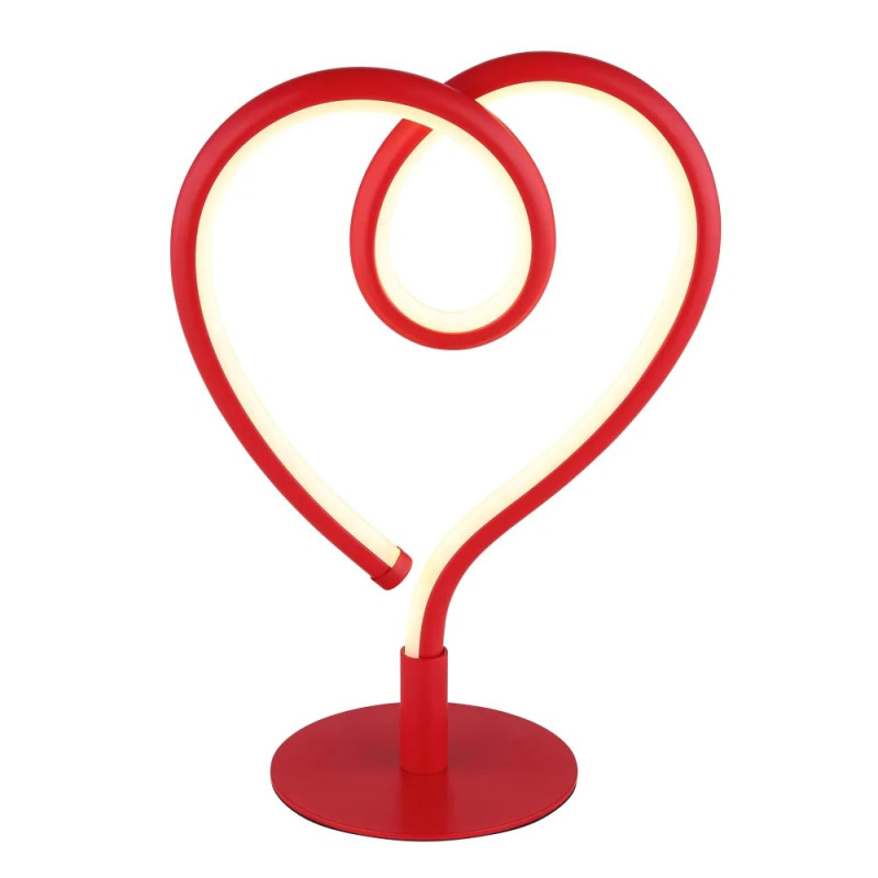 AMOREtable lamp metal red matt, LED