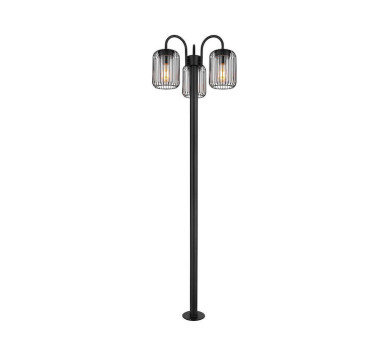 ADELHEIDOutdoor Light stainless steel black matt, 3x E27