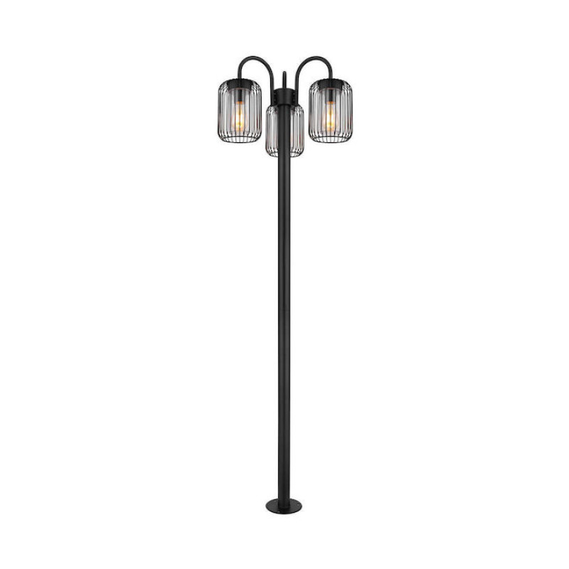 ADELHEIDOutdoor Light stainless steel black matt, 3x E27