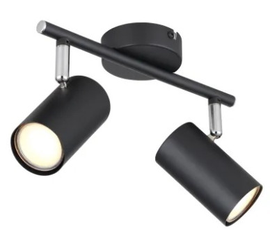 ALLVIspotlights metal black matt, 2x GU10