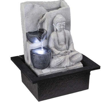 ALBERTFountain plastic grey antique, LED