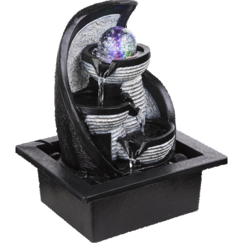 ALBERTFountain plastic grey antique, 4x RGB LED