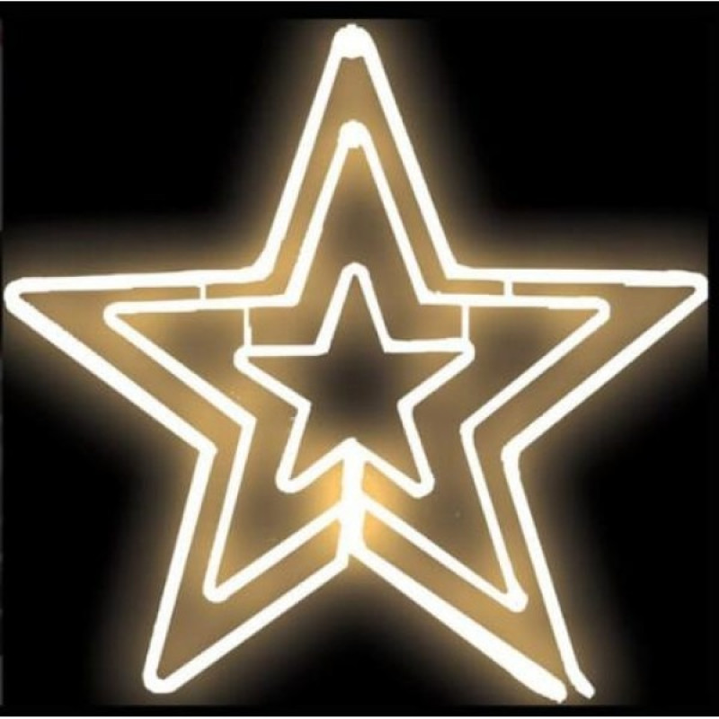 ΣΙΛΟΥΕΤΑ NEON LED 6Μ 3ΠΛΟ ΑΣΤΕΡΙ&ΤΡΕΧ ΘΕΡΜΟ  (80X80CM)  31VDC