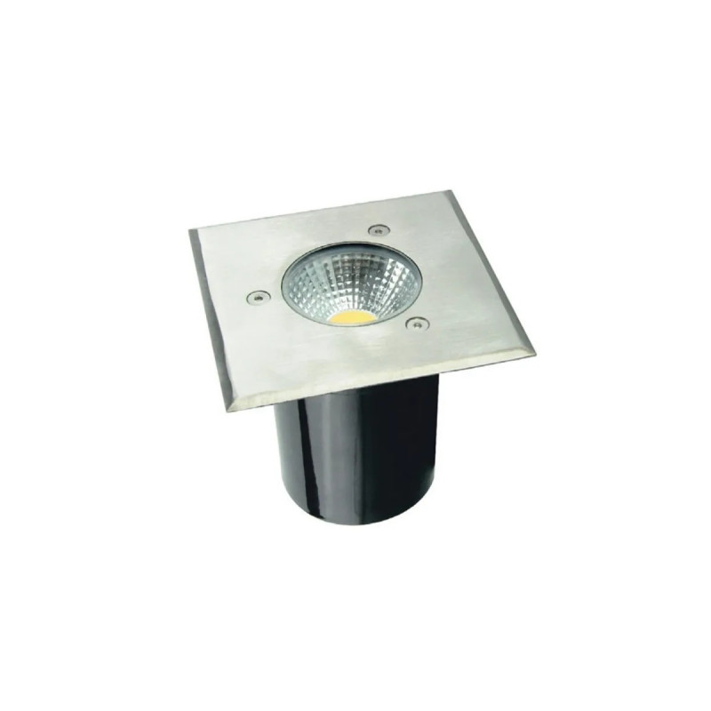 LED SQUARE COB INGROUND SPOT LUMINAIRE 7W 450LM 3000K 45° 230V AC IP67 RA80 30.000hrs