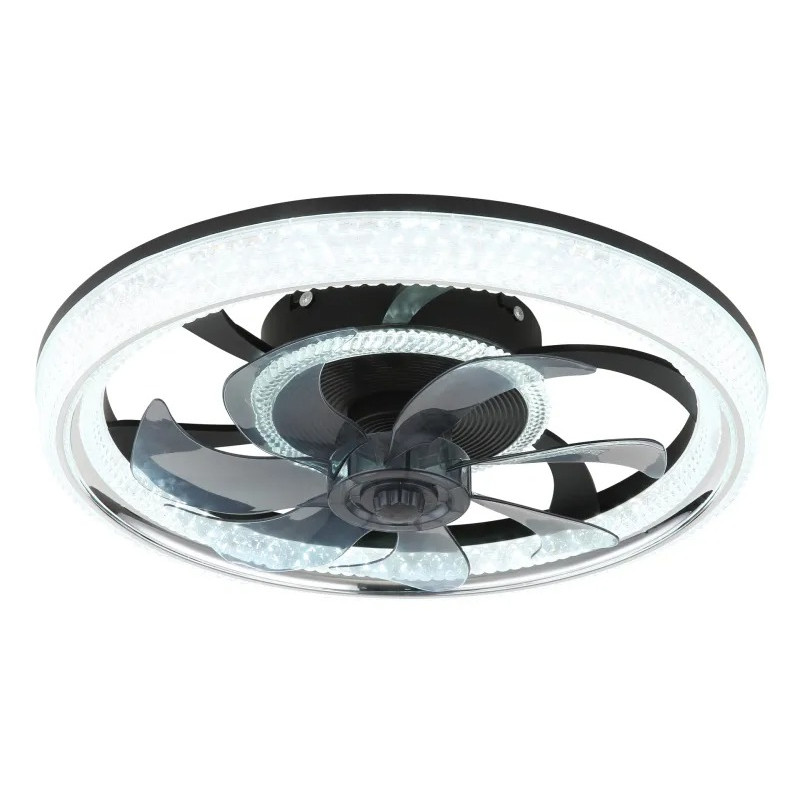 CIRILLAceiling fan plastic black matt, LED