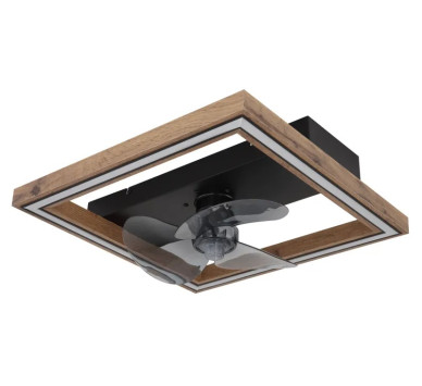 CELINATAceiling fan metal black matt, LED
