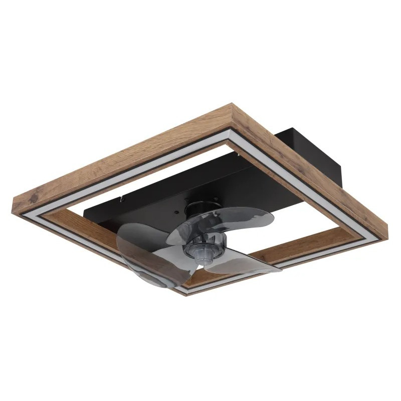 CELINATAceiling fan metal black matt, LED