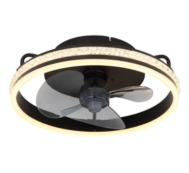 CATALEYAceiling fan metal black matt, LED