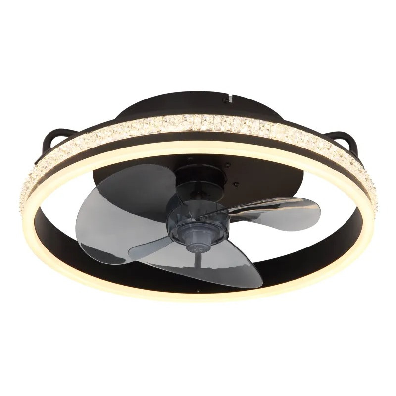 CATALEYAceiling fan metal black matt, LED