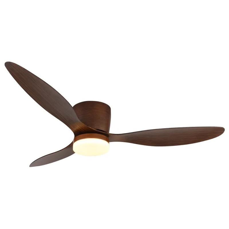 ARMANDO ceiling fan metal wood look dark, LED