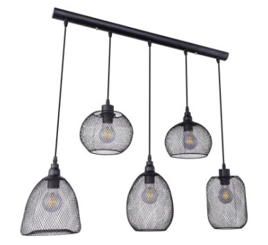 ANYApendant lamp metal black, 5x E27