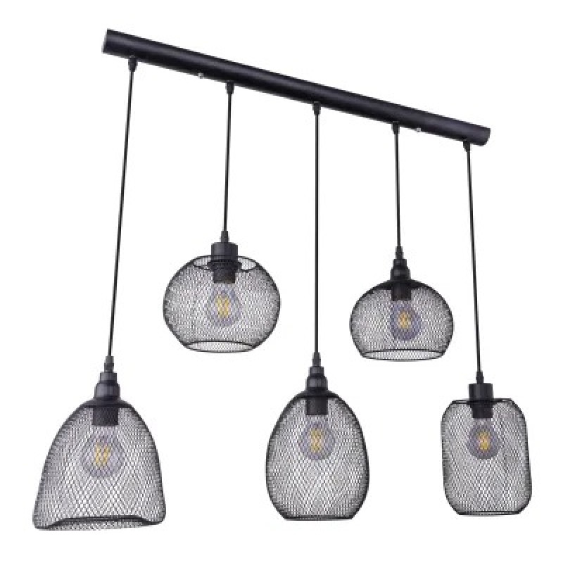 ANYApendant lamp metal black, 5x E27