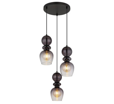 CLARITYpendant lamp metal black matt, 3x E27