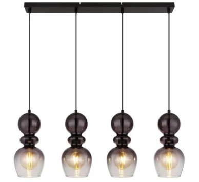 CLARITYpendant lamp metal black matt, 4x E27