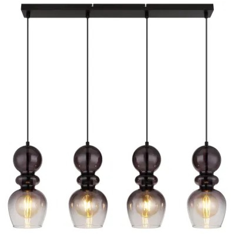 CLARITYpendant lamp metal black matt, 4x E27