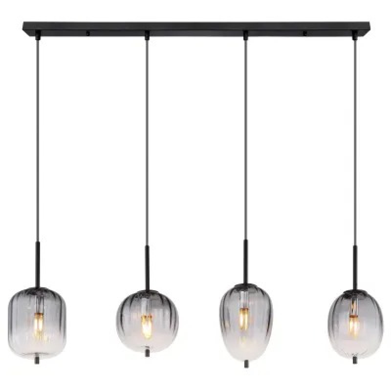 ATTILApendant lamp metal black matt, 4x E14