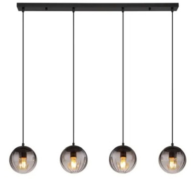 DALLERTApendant lamp metal black matt, 4x E27