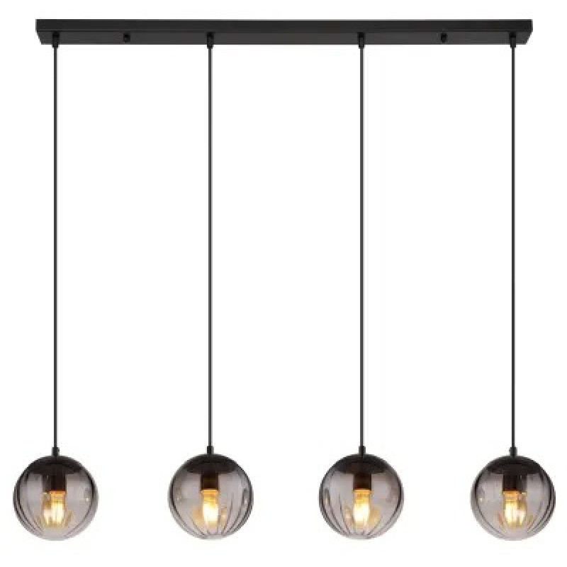 DALLERTApendant lamp metal black matt, 4x E27