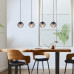 DALLERTApendant lamp metal black matt, 4x E27