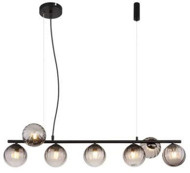 DALLERTApendant lamp metal black matt, 7x G9 LED