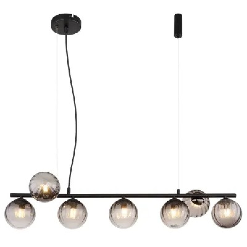 DALLERTApendant lamp metal black matt, 7x G9 LED