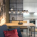 DALLERTApendant lamp metal black matt, 7x G9 LED