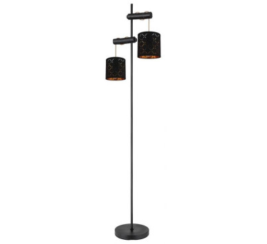 CLARKEFloor lamp metal black, 2x E27
