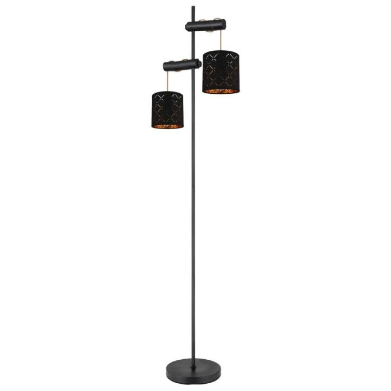CLARKEFloor lamp metal black, 2x E27