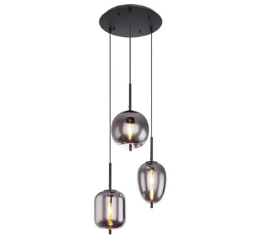 BLACKYpendant lamp metal black, 3x E14