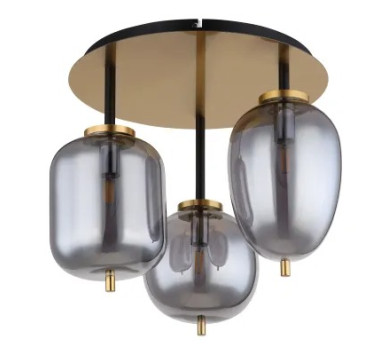 BLACKY Iceiling light metal brass-coloured matt, 3x E14